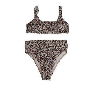 Xhilaration Bikini High Waisted Leopard Womens Size L NWT